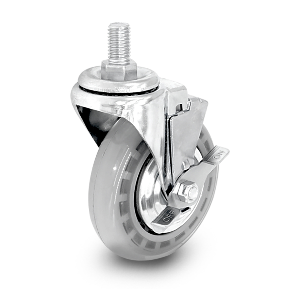 경량 투명 무소음 우레탄 캐스터 바퀴 10cm(4인치) 볼트 브레이크형 5/8인치(15mm), 1개 13,290원