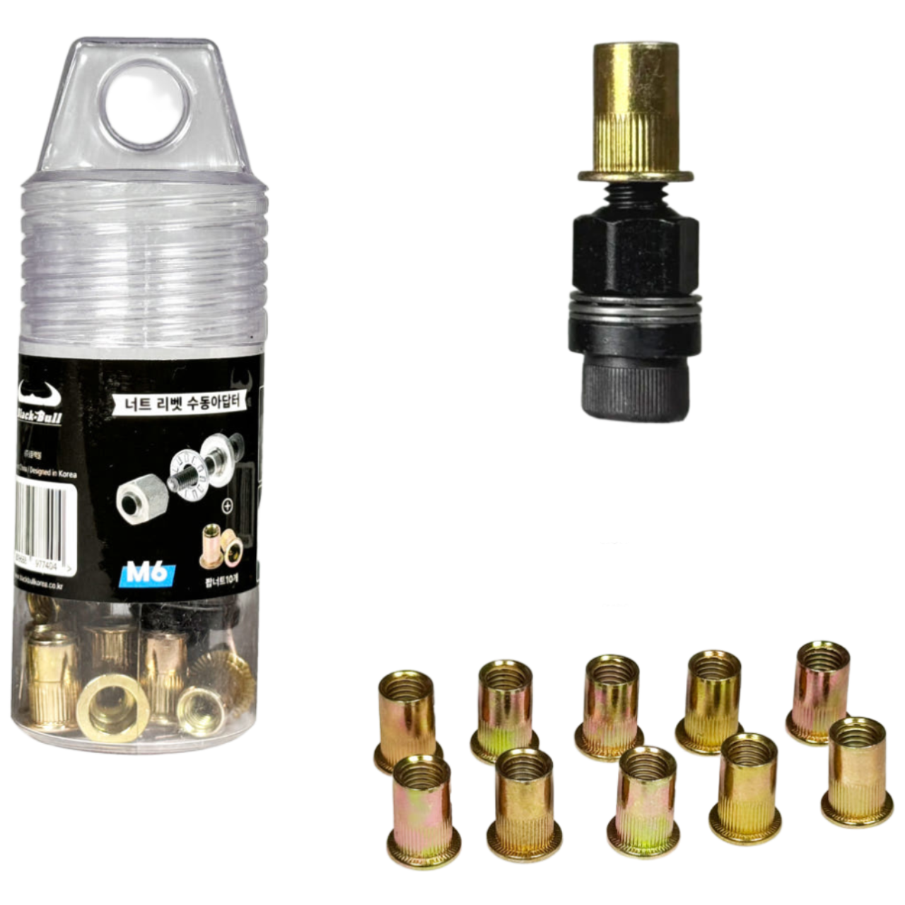너트 리벳 수동아답터 M4/5/6/8/10 + 팝너트 11개 8,500원