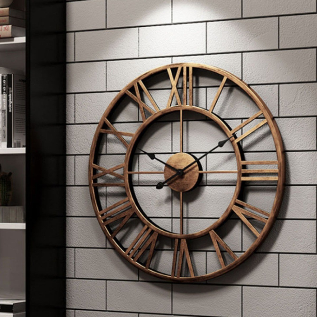 라이프공방 로마 엔틱 벽시계무소음 벽걸이시계아날로그, 빈티지골드 18,800원