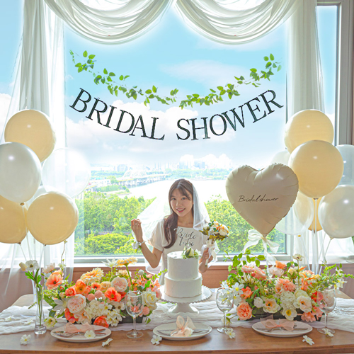 브라이덜샤워 가랜드 풍선 소품 4인 세트, 베이지풍선 스탠드 세트, 1세트 24,500원