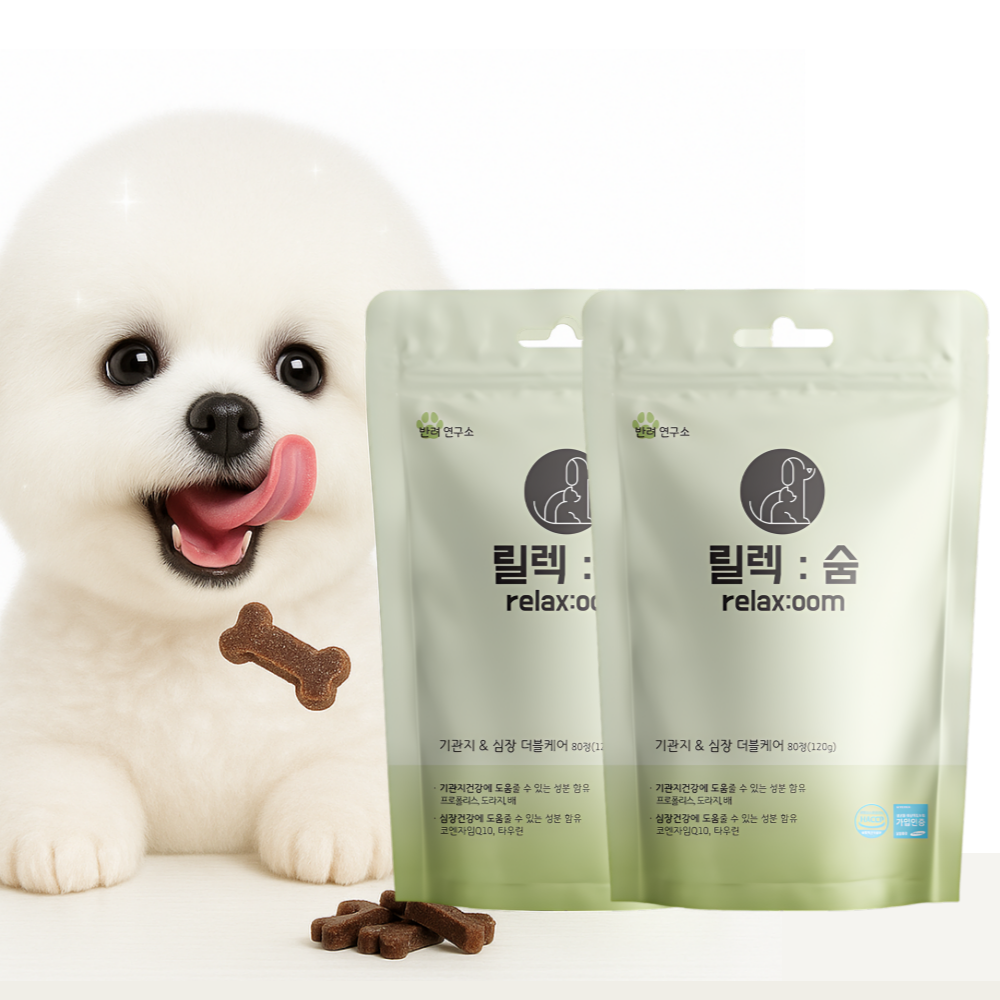 강아지 기관지 심장 더블케어 영양제 릴렉숨, 80정, 호흡기/기관지, 2개 49,800원