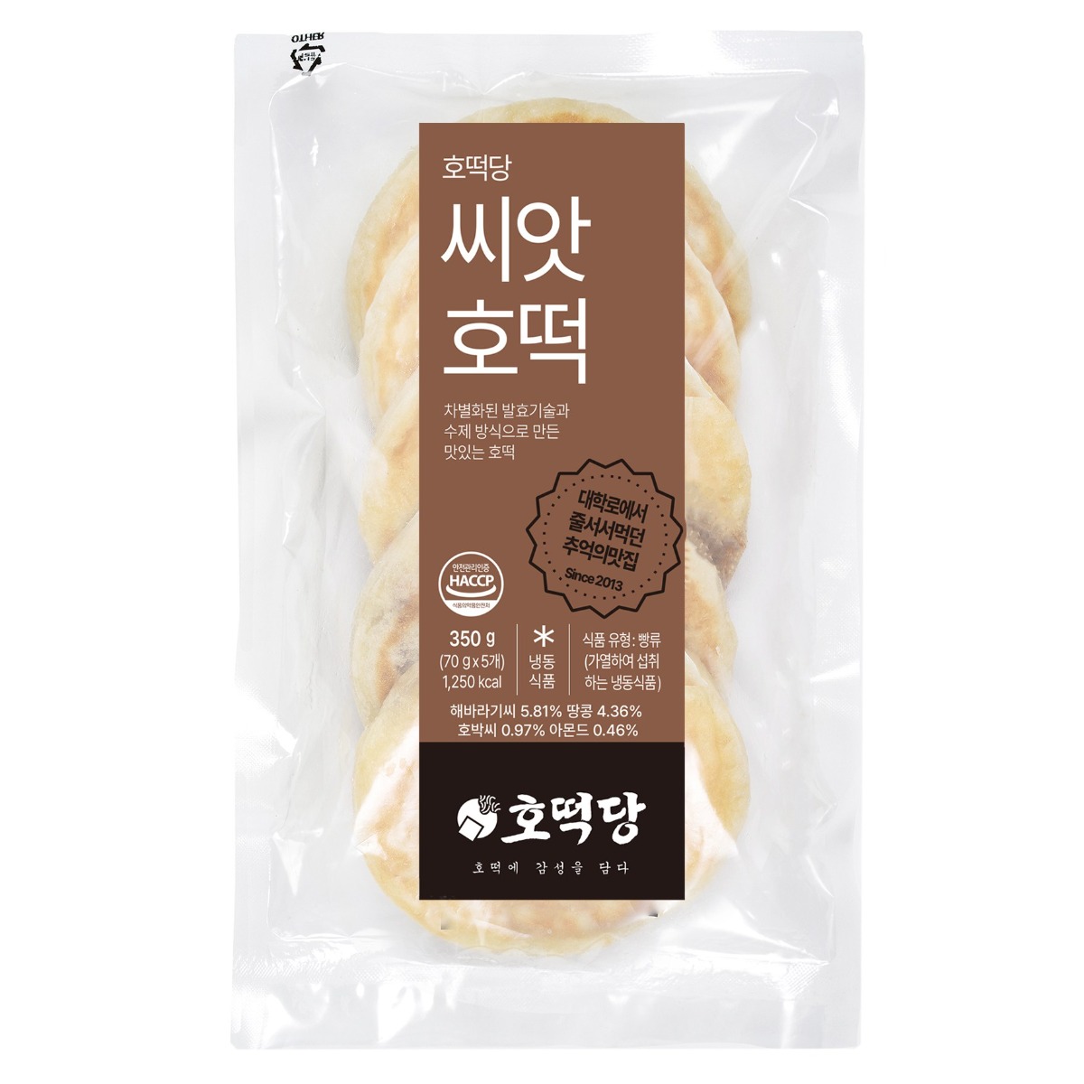 [호떡당] 줄서서먹는 호떡! 씨앗호떡 견과호떡! 영양간식 아이간식 식사대용 겨울간식, 350g, 1개 6,900원