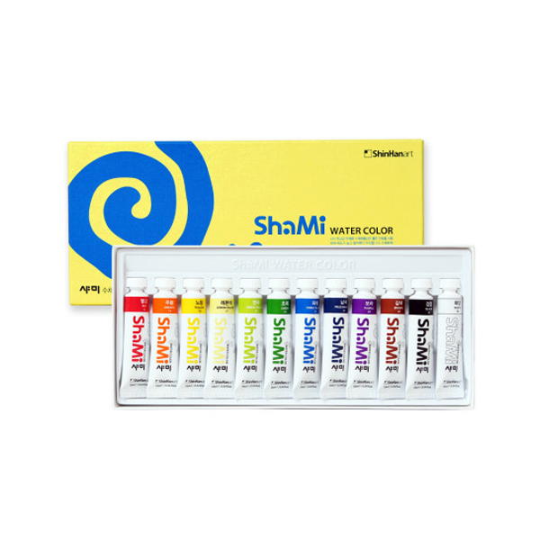 신한 샤미 학생용 수채 물감 수채화 물감 10ml 12색 화방 초등 미술 준비물 11,700원