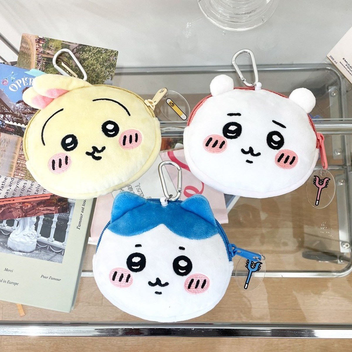 먼작귀 동전지갑 치이카와 하치와레 우사기 가르마 토끼 릴패스 키링 가방고리 인형 파우치 14,400원