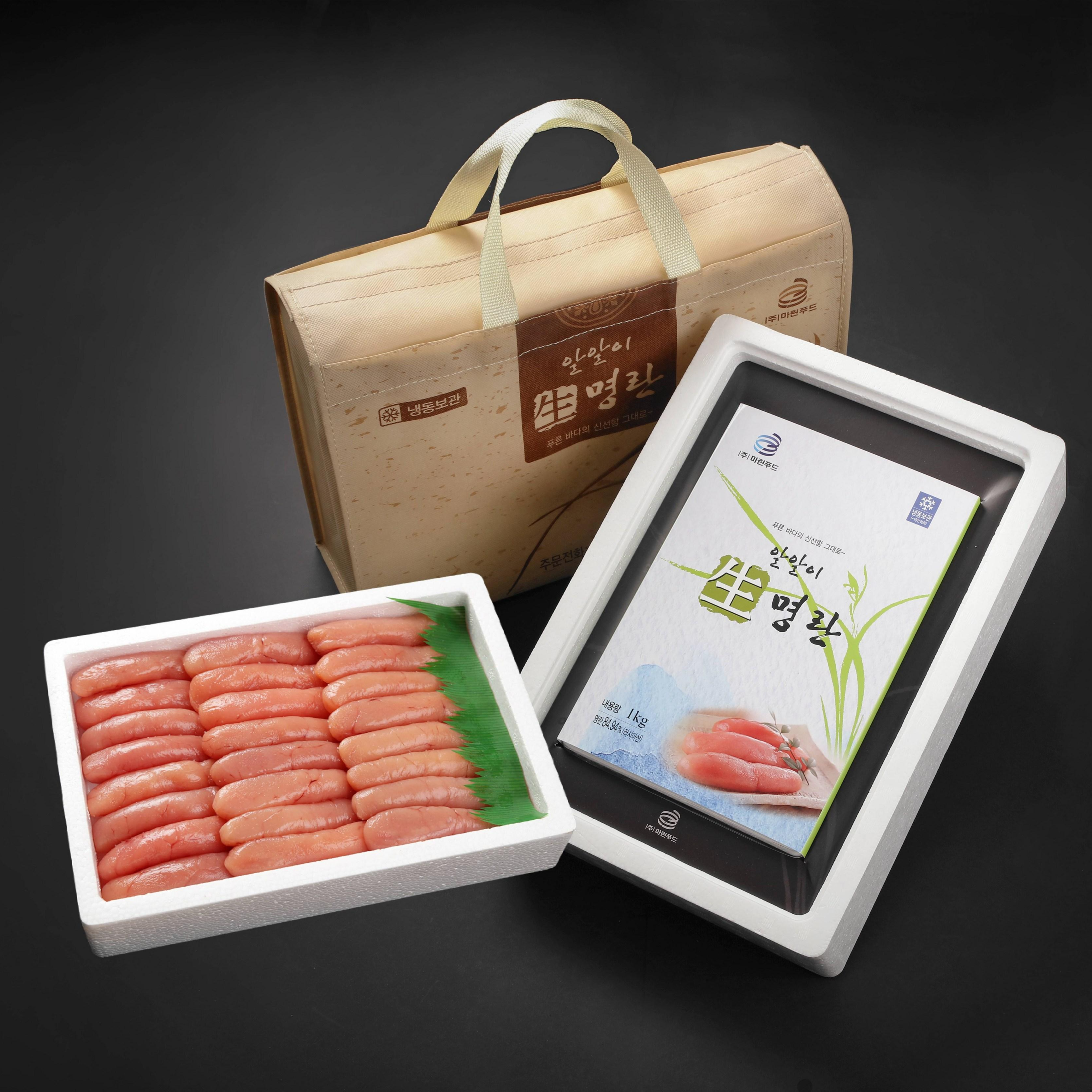 [마린푸드 명란젓] 최상급 백명란 - 화이트 3호  [선물포장] 39,500원