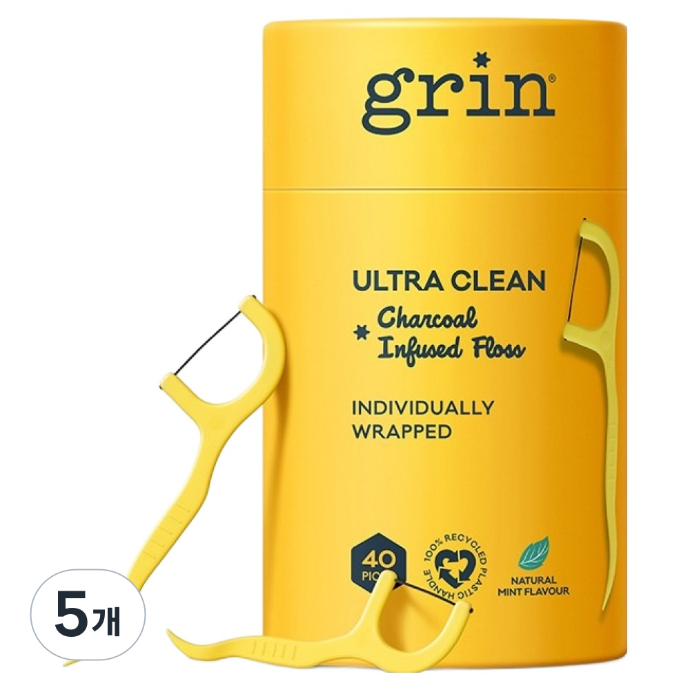 그린내추럴 울트라 클린 숯치실 차콜, 5개, 40개입 51,600원