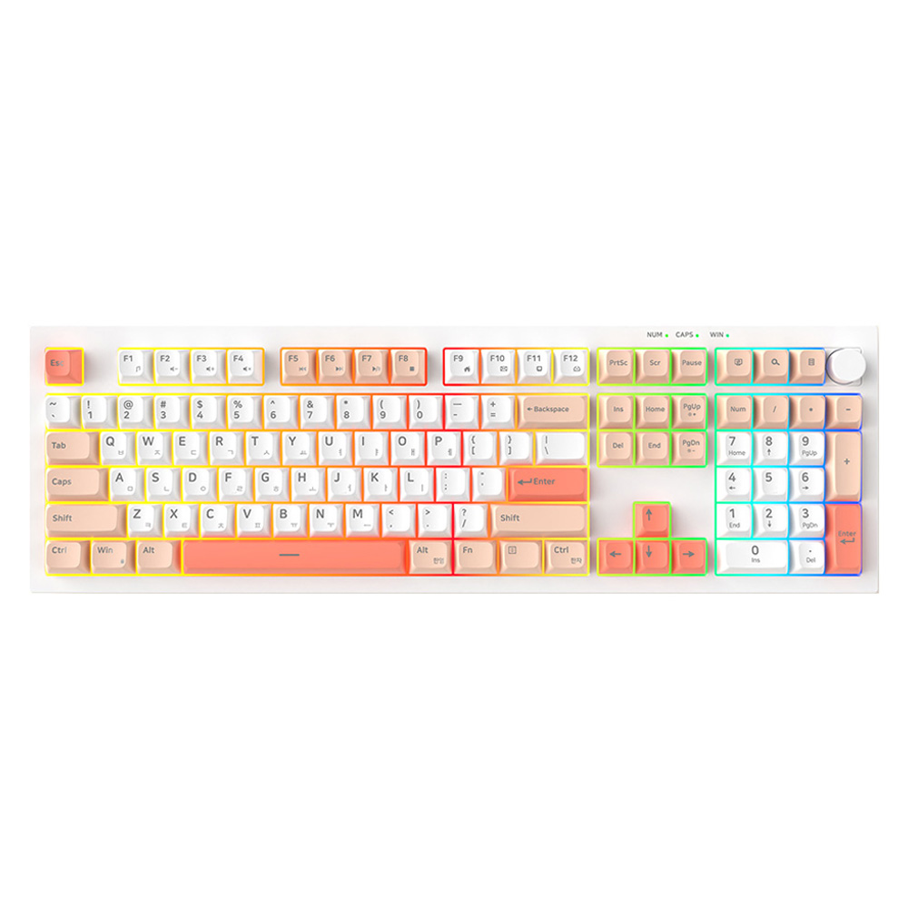 포팩트 유선 저소음 노브 RGB 키보드, 스트로베리 밀크, QN108, 멤브레인 24,010원