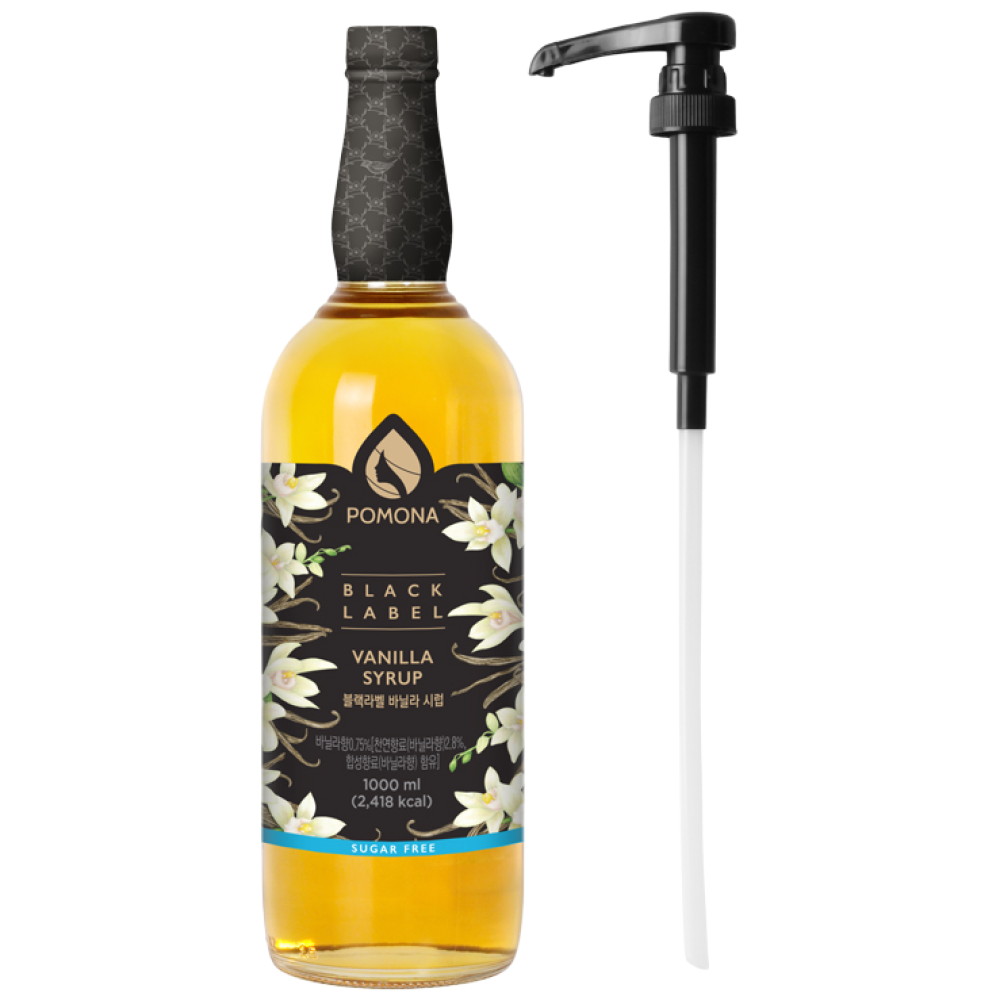 포모나 무설탕 블랙라벨 바닐라 시럽 1L + 전용 시럽펌프 세트 69,520원