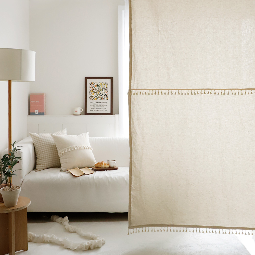 까사베르데 시오 태슬 린넨 패브릭 파티션 가리개 커튼 26,950원