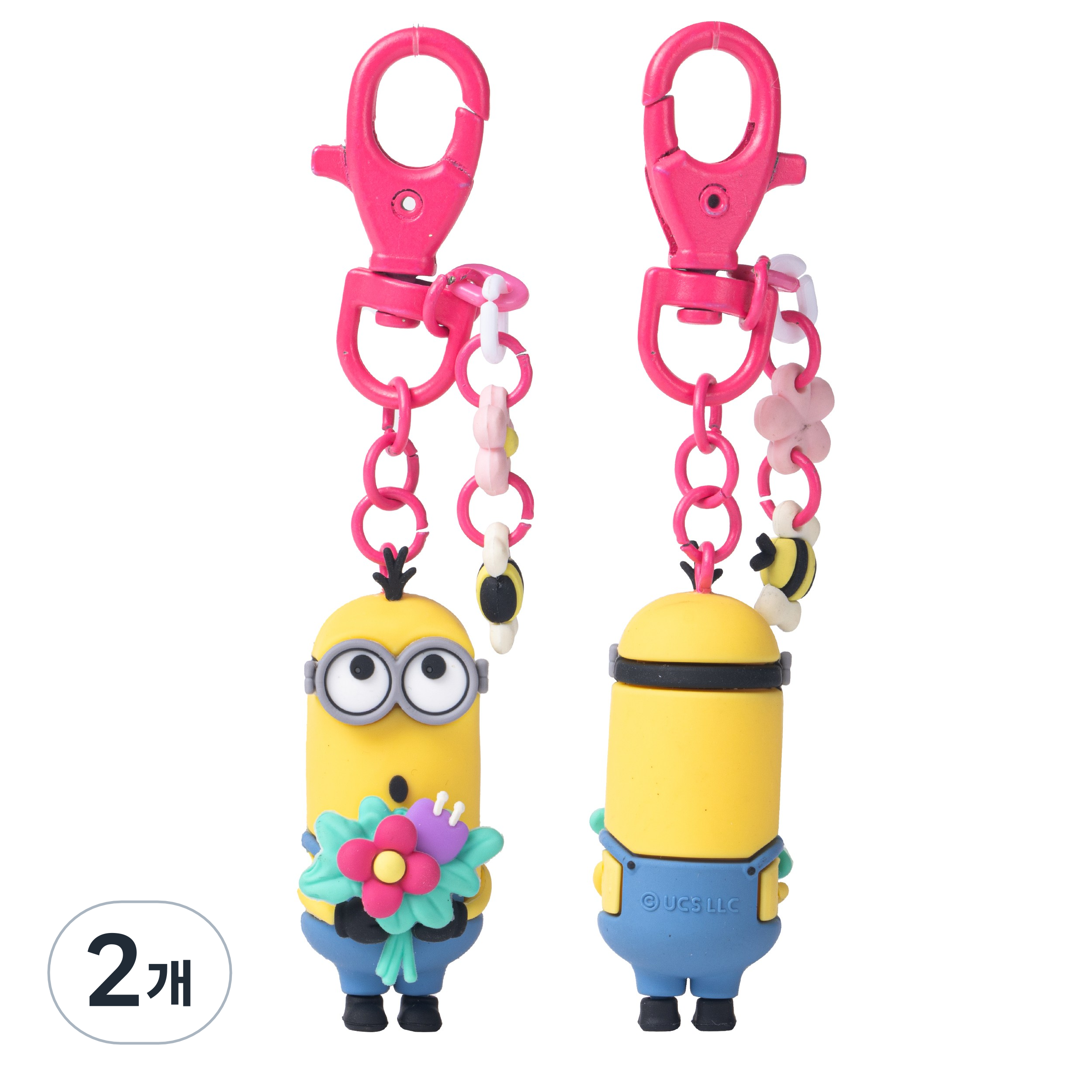 유니버셜 미니언즈 플라워 케빈 피규어 키링 열쇠고리 자동차 키홀더 가방고리 백참, 2개 19,000원