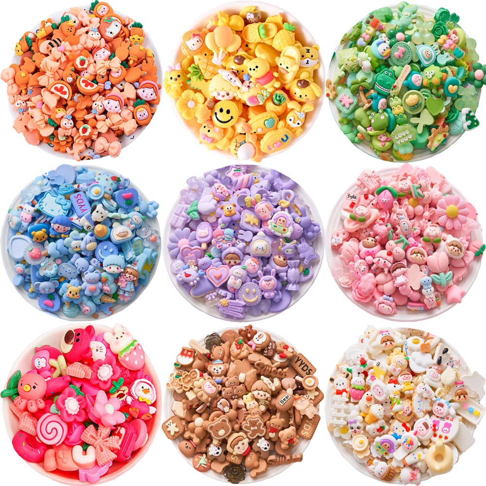 [고퀄리티 데코덴 파츠] 대용량 레진 파츠 다꾸 탑꾸 폰케이스 꾸미기 귀여운 캐릭터 데코 / DIY 방과후 핸드메이드 수업 재료, 50개, 흰색 13,800원