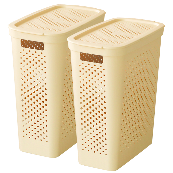 네이쳐리빙 도트패턴 슬림 틈새 빨래바구니 2p 19,710원