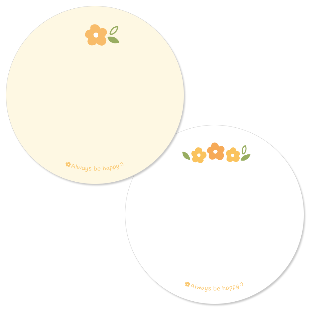 [꼬모멜로소] 데이지 2종 원형 메모 스티커, 60개, 혼합색상 6,480원