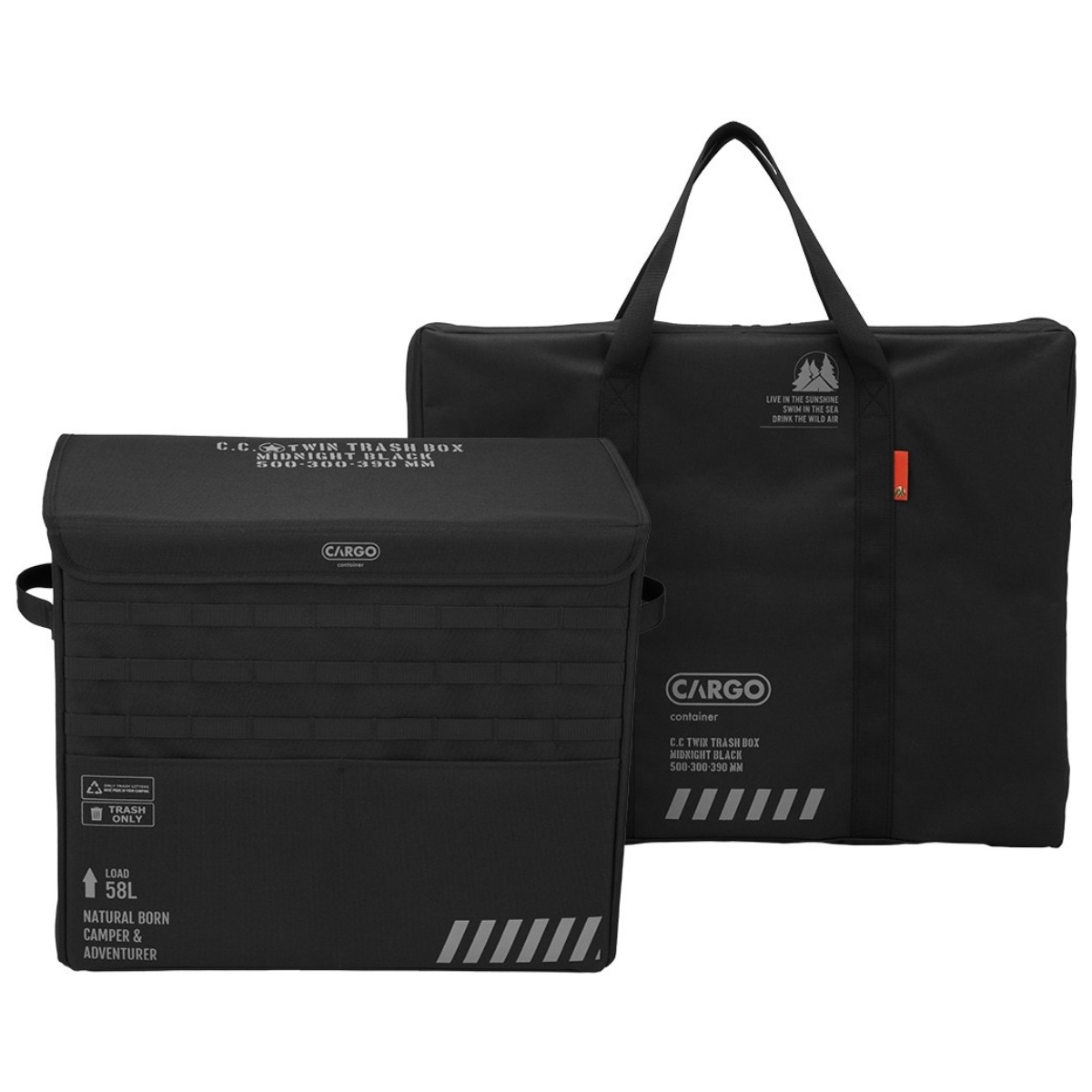 카고컨테이너 캠핑 쓰레기통 휴대용 자석 봉투걸이 접이식 트윈 트래쉬 박스, 블랙, 1개 74,000원