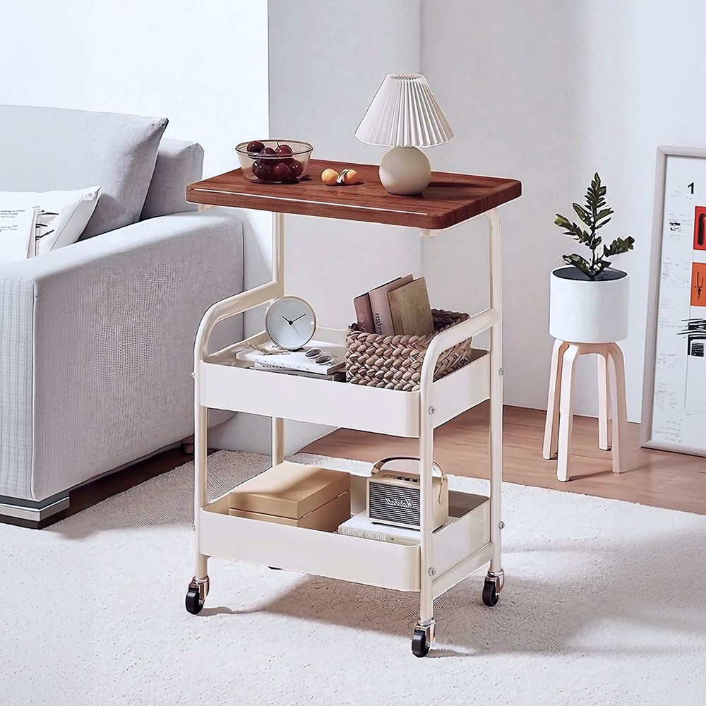 YAPOGI 3단 수납 선반 트롤리 간이식탁 주방,침실,거실 겸용 12,400원