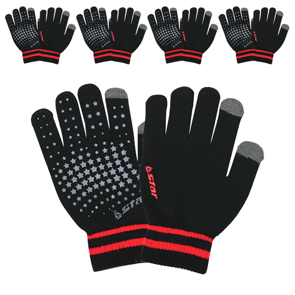 스타스포츠 STAR 스마트 방한 터치장갑 5p, 블랙 + 레드, 1개 16,350원
