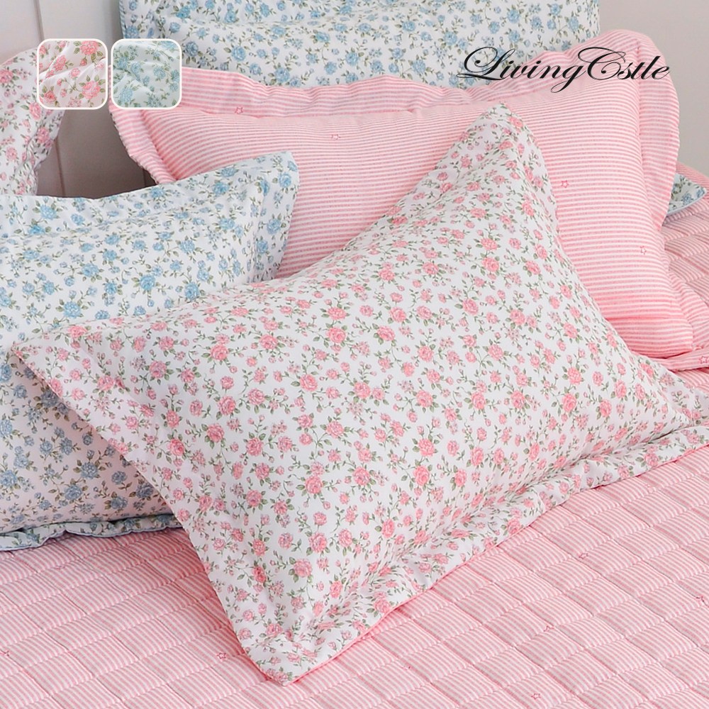 국산 리빙캐슬 로사가든 소프트마이크로 양면 베개커버 15,800원