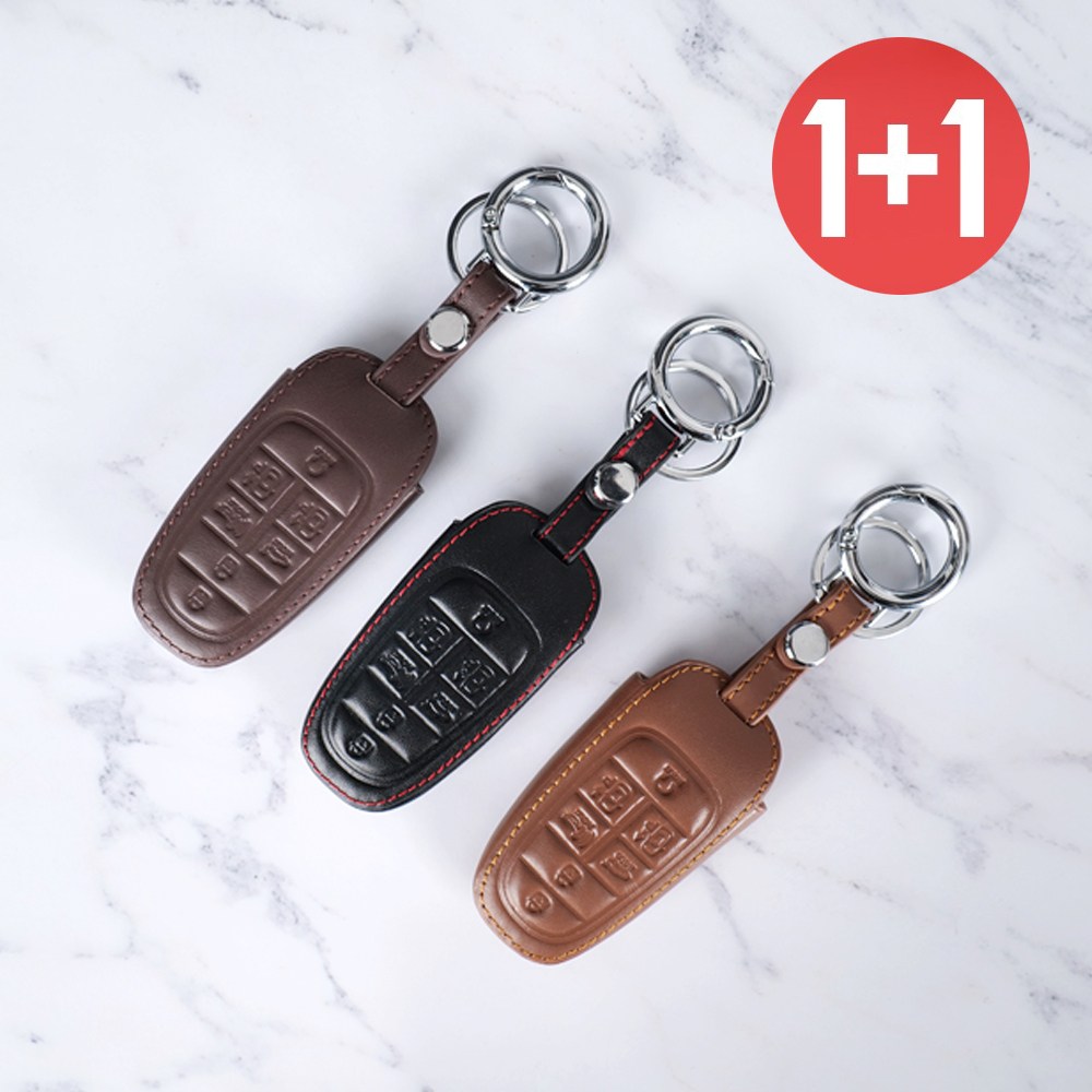 바이어블 1+1 현대 넥쏘 싼타페 투싼 그랜져 쏘나타 호환 뉴 7버튼 천연 소가죽 키케이스, 블랙','브라운 19,900원