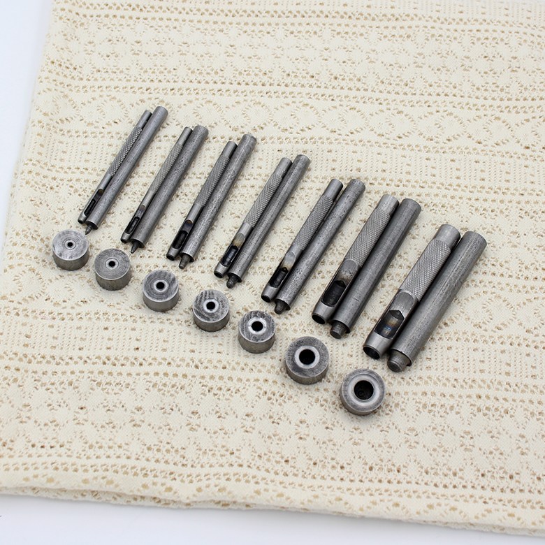 (3종세트) 아일렛 손몰드 누름쇠 밑판 구멍펀치 하도메 수동몰드, 1개, 단일색상 8,100원