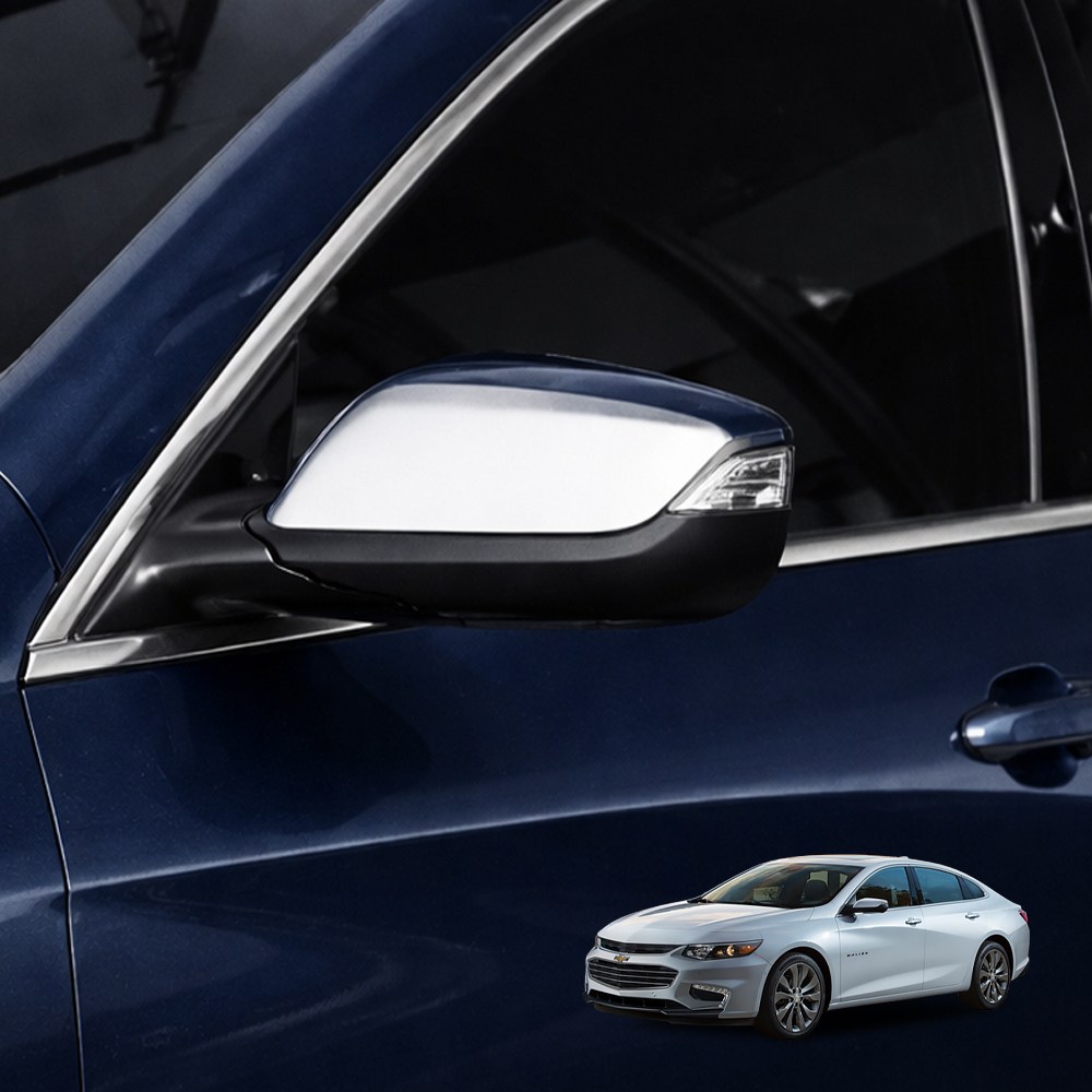 올뉴/더뉴말리부 튜닝 트렁크 쇼바 힌지커버 니켈도금 사이드미러 커버 용품, 3. 실버_올뉴말리부_니켈도금 사이드미러커버, 기타 25,000원