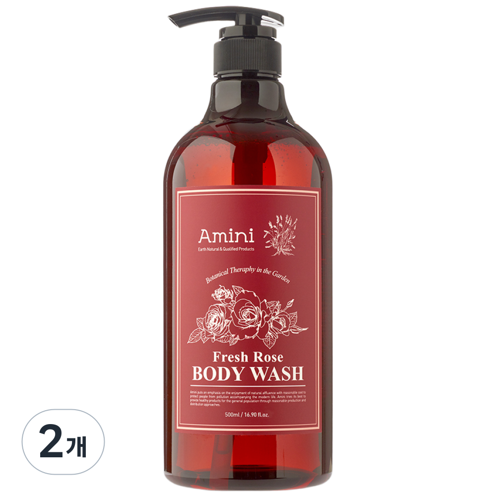 아미니 플라워테라피 바디워시 프레쉬로즈, 2개, 500ml 14,970원