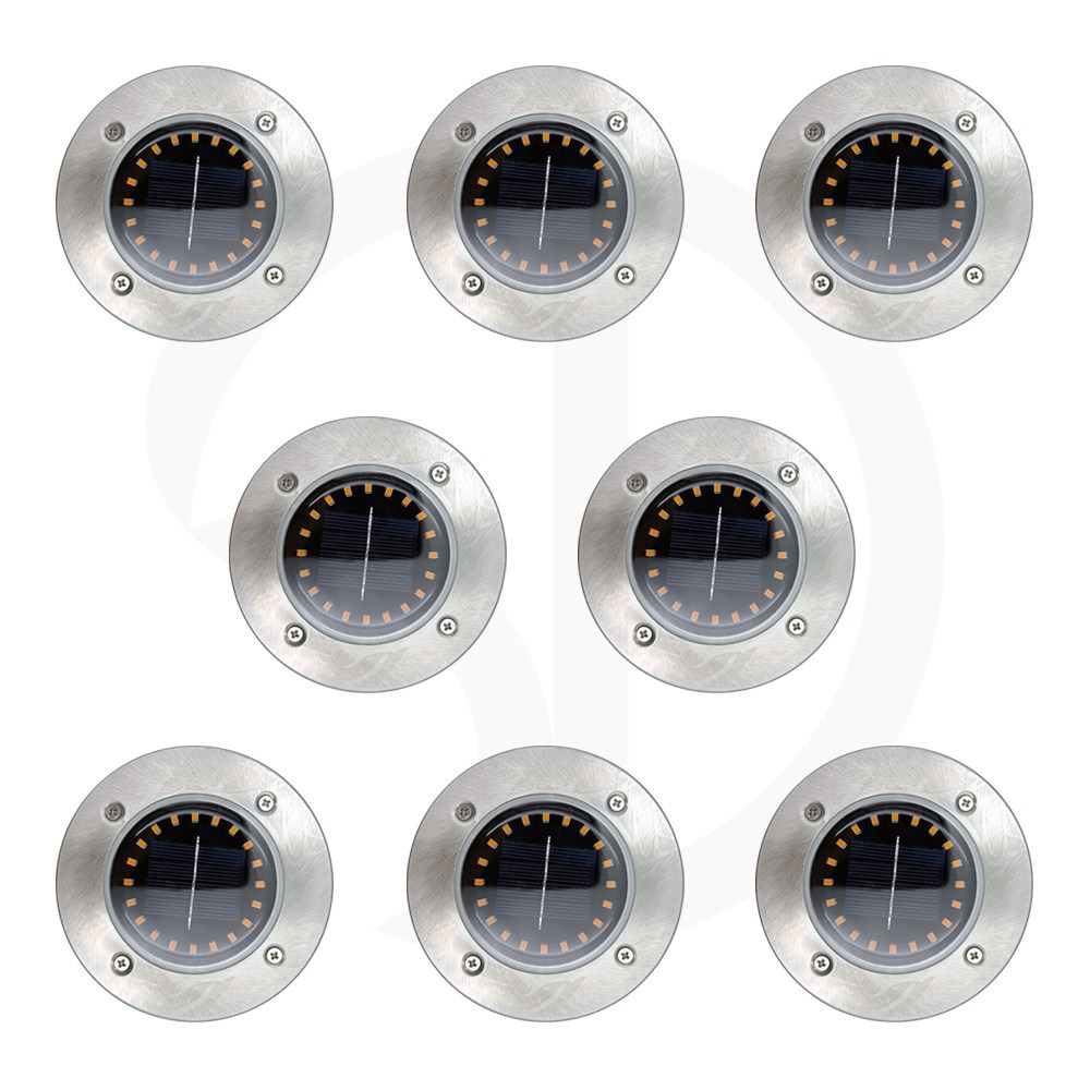 솔까든 야외 태양광 조명 16개의 LED 태양광 디스크 조명 방수형 태양열 지반 조명 패티오 경로 정원 단디밭 진입로 데크 통로 장식, 노란빛, 현재가 26,880원