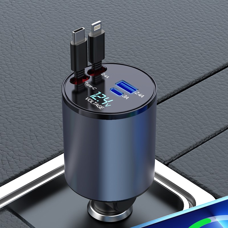 Helind 120W 차량용충전기1대3슈퍼 고속충전점연기콘센트헤드변환 USB자동차충전 4-in-1, 120w-type-c+아이폰 33,980원