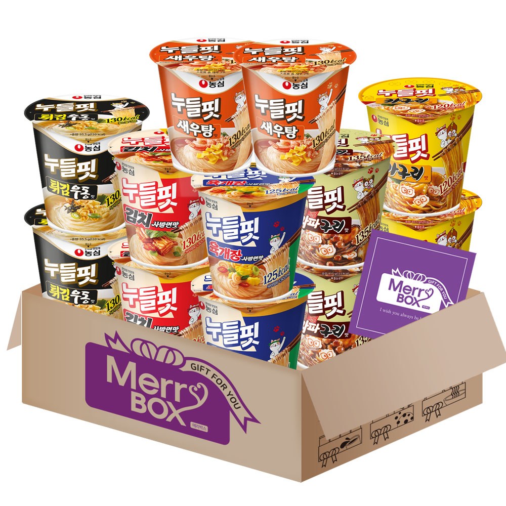 농심 누들핏 세트(육개2+김치2+튀김2+카구리2+짜파2+새우2)+메세지카드, 1박스 20,500원
