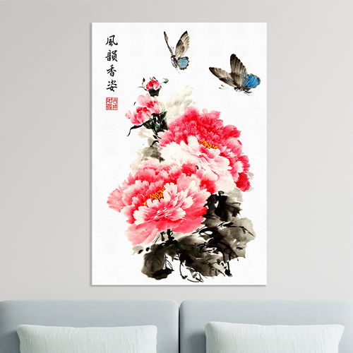 모란꽃 목단화 부귀평안 재복 한국화 캔버스 액자 돈들어오는 그림 집들이 선물 32,500원