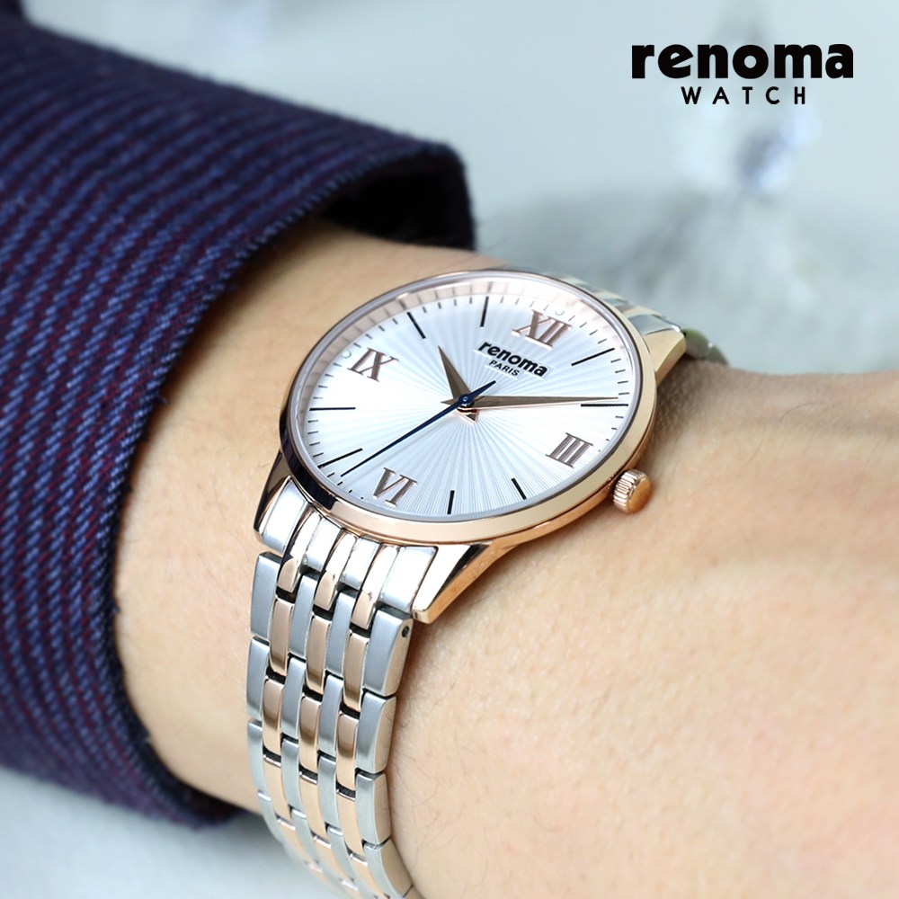 renoma 레노마 투톤 콤비 선레이 슬림 남성 메탈시계 RE425MRG 58,000원