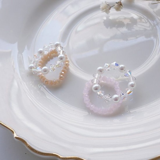 rcd2052  오스트리아 크리스탈 비즈반지 2개set 17,200원