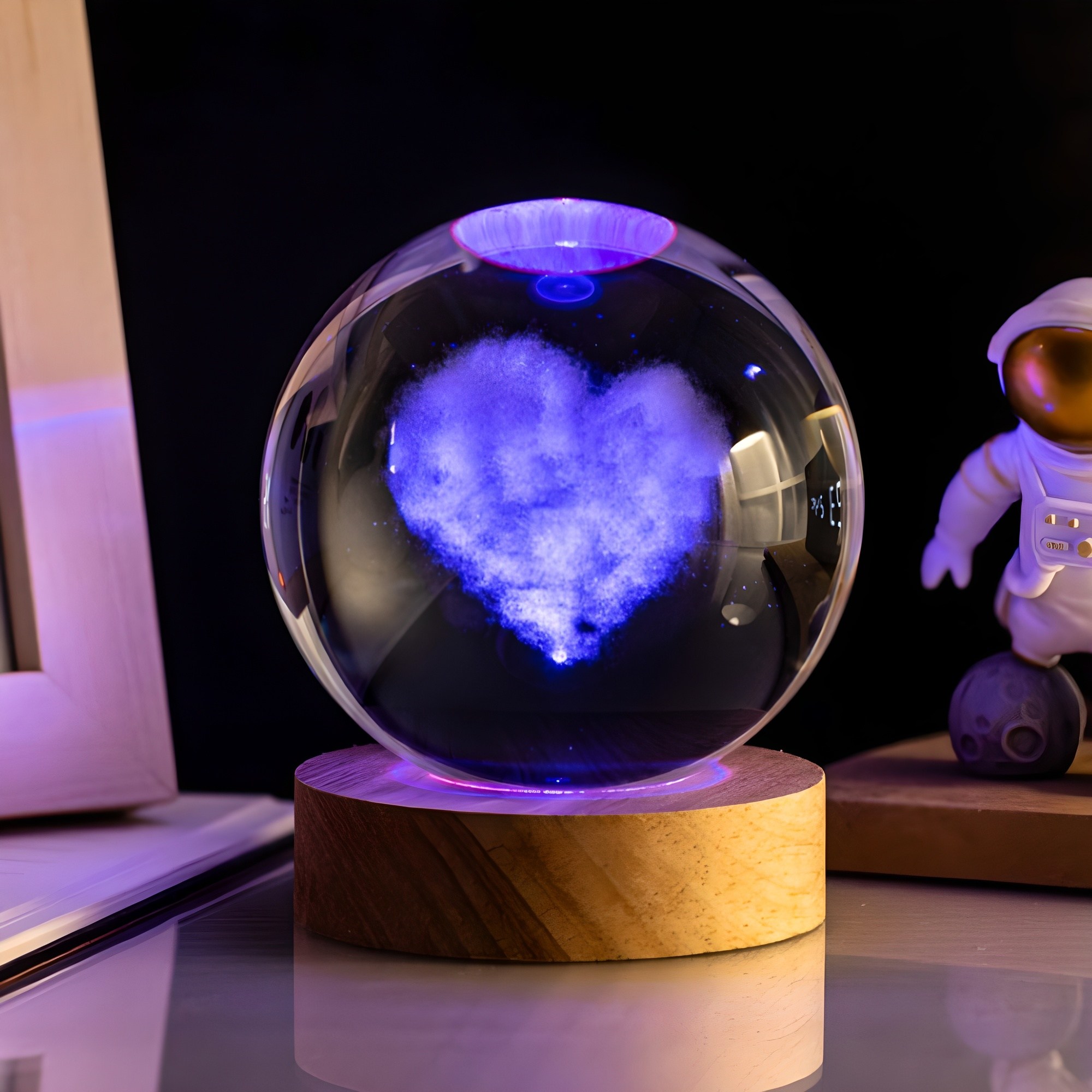 앞날창창 감성 LED 모던 수정구슬 침실 무드등 8cm, 하트구름 7,520원