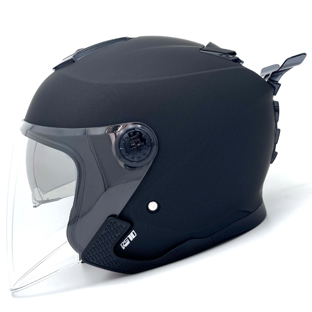 MTM 더 뉴 RS-10 초경량 광폭 190mm 선바이저 오픈페이스 오토바이 헬멧, 블랙, 현재가 79,000원