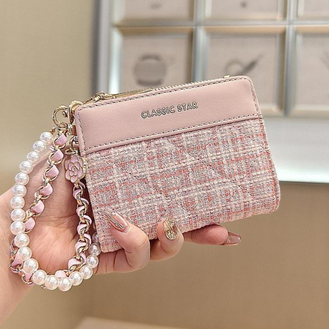 [키링세트] 샤샤벨 트위드 반지갑 여성 학생 카드지갑 귀여운 여자 지갑 13,890원