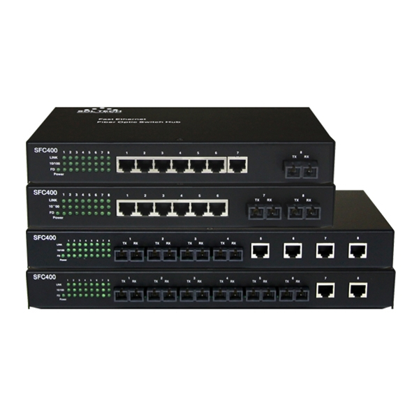 솔텍 SFC400-SCM 광1포트 SC 멀티2km TP 7포트 광허브 373,000원