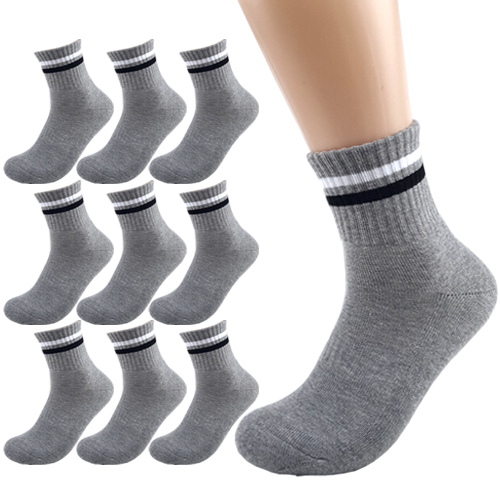 올리싹 5+5 두꺼운 남성용 국산 더블쿠션 두줄 스포츠 중목 양말, 그레이, 10개 28,000원