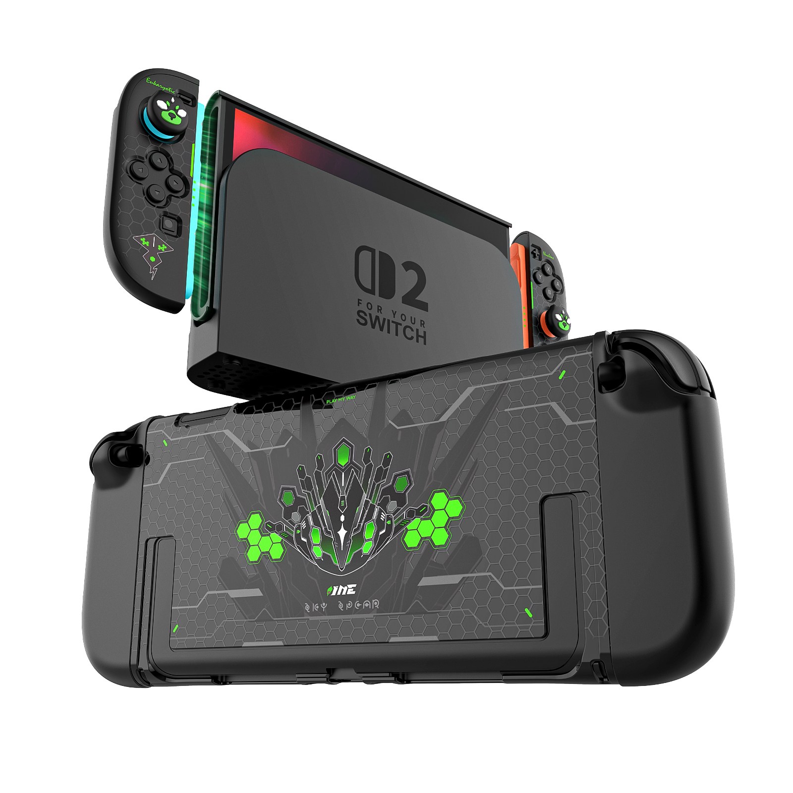 이이네 네온 베놈 닌텐도 스위치2 케이스 닌텐도 스위치 케이스 세트 Switch&Switch2 하드 보호 케이스 닌텐도 스위치 풀커버, 1세트, Switch 2 전용, L1230 19,000원
