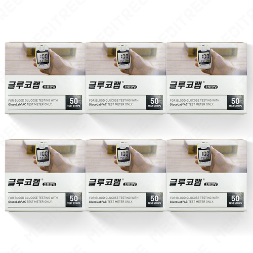 오상헬스케어 글루코랩 혈당시험지 당뇨측정 6BOX 300매, 6개 81,000원
