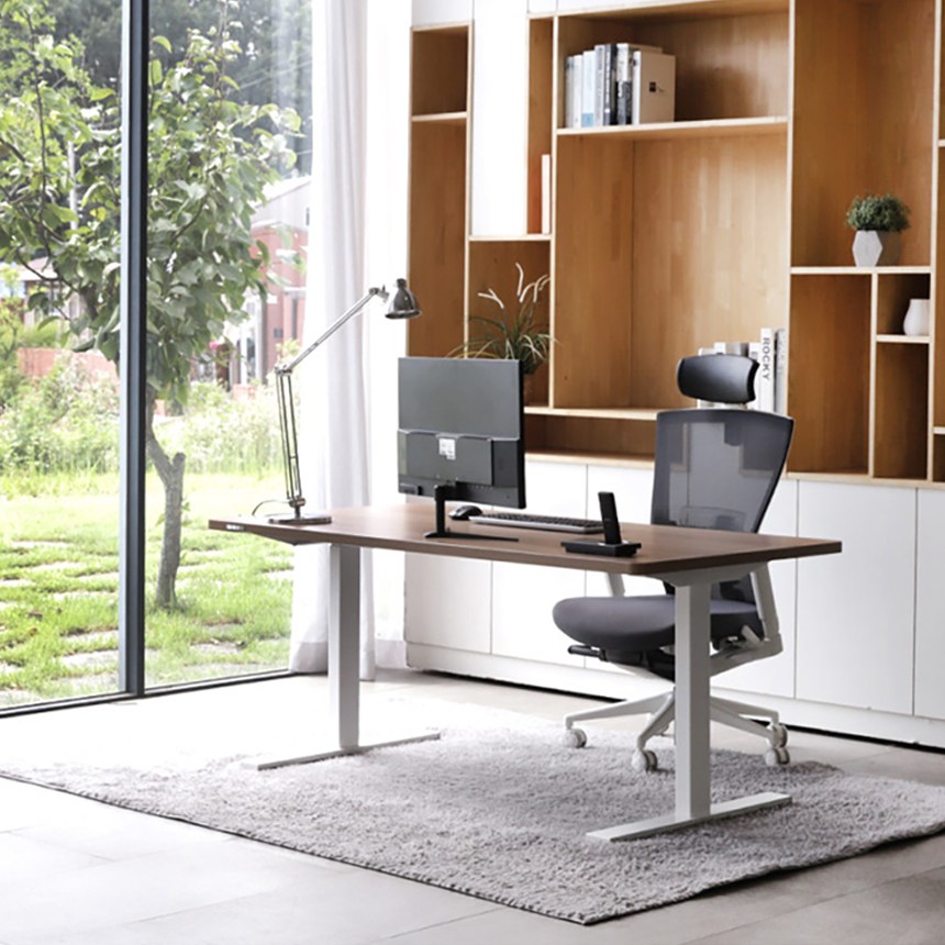 에렉투스 우드베니어 리낙 듀얼 높이조절 모션데스크 월넛 1200x600 스탠다드 755,000원