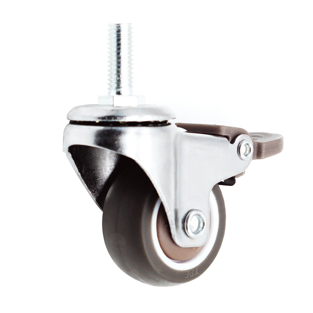 가구용 무소음 캐스터 바퀴 4cm(1.5인치) 볼트 브레이크형 M8 브라운 TPE 2개입 4개입, 1세트 15,600원