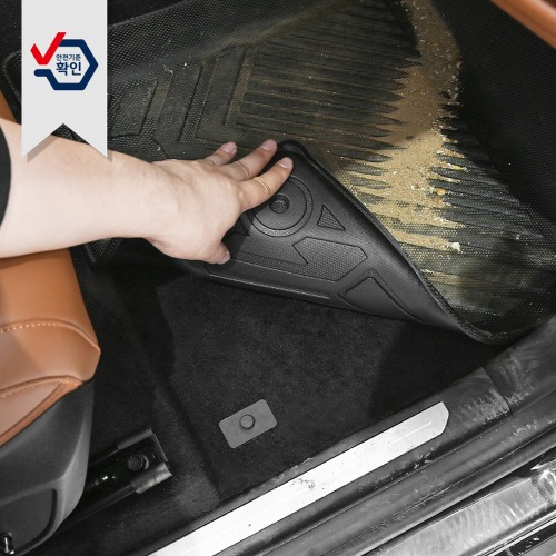 코나 SX2 (가솔린) TPE 바닥 매트 풀세트 3P (운전석+조수석+뒷좌석), 블랙, 코나 SX2 (가솔린) 115,000원