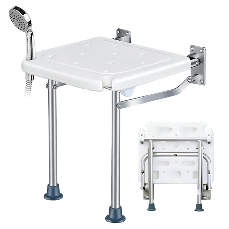 Zoomland 접이식 샤워 의자 소형 욕실용 의자 벽걸이형 욕실 스툴 공간절약형 노인 임산부용 위생 샤워 의자 샤워 보조 의자, 흰색 69,000원