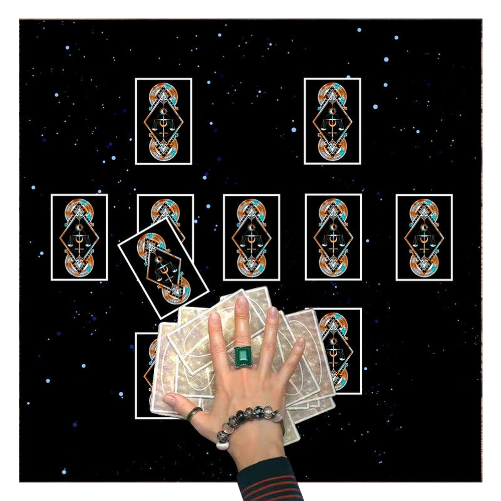 힘룸 쓰기편한 다기능의 유니크 타로매트 크리스탈벨벳 75 x 75 cm, 타로어레이 4, 1개 10,200원