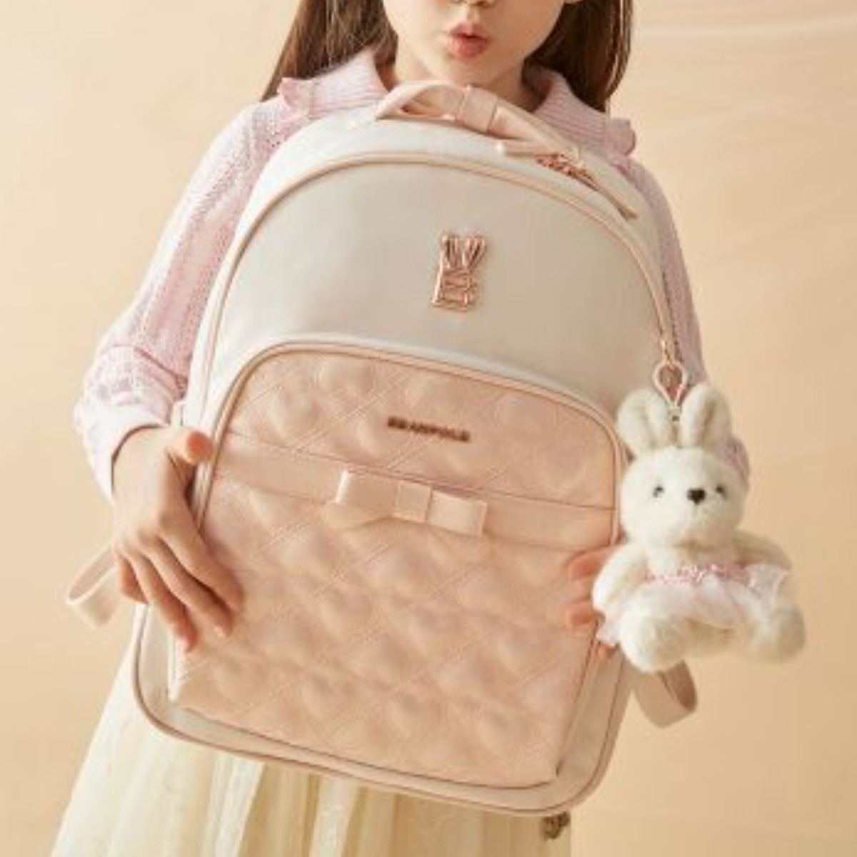 [국내백화점] 빈폴키즈 리본 퀼팅 여아 책가방 세트 아이보리 신학기 백팩 231,730원