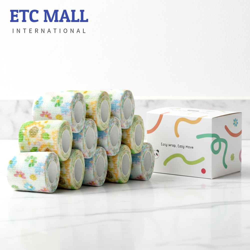 이티씨몰 자가점착 밴드 5cm 압박붕대 패턴 플라워 2종 스프링 블로썸 썬 플라워 10+2, 1개 15,800원