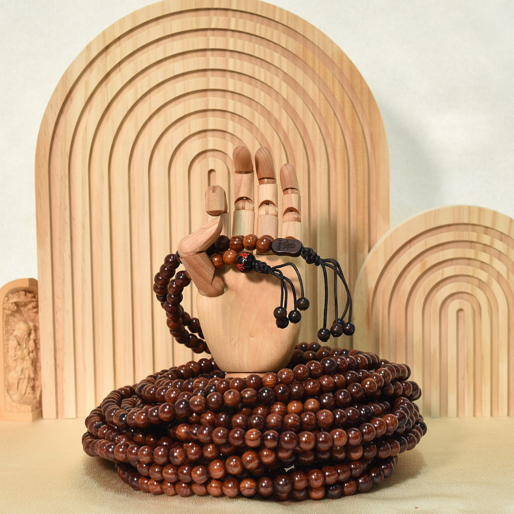 장미목 육자진언 소원성취 천주 합장주 불교염주 향나무염주 (10mm) 75,000원