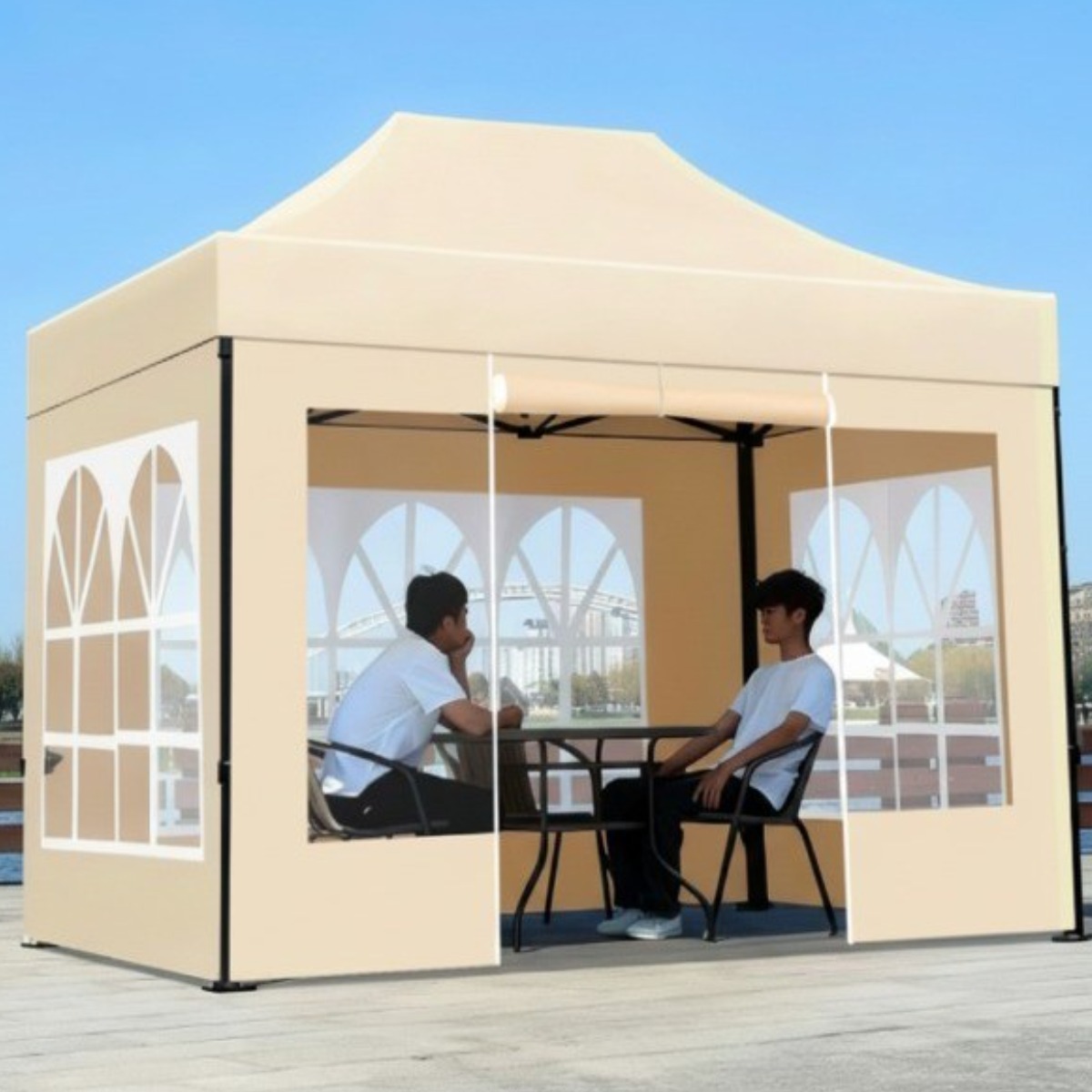 쉘트론 고강도 야외 방풍 텐트 방수 그늘막 천막 대기 현장 부스, 카키 195,610원