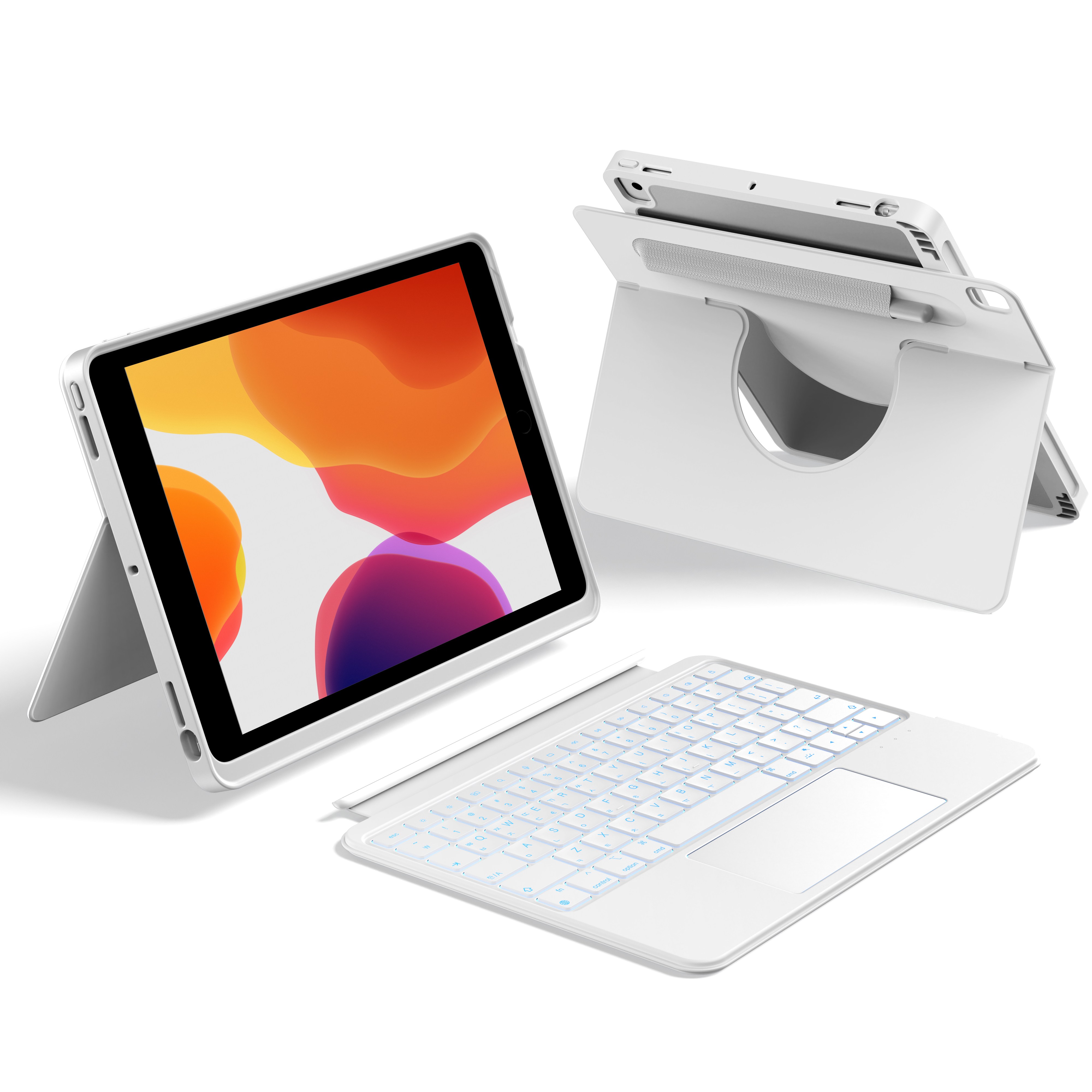 HOU 아이패드 세로 가로 매직키보드 펜슬 수납 아이패드 프로11인치 M4 13인치 에어 6/5/4세대 M2 10.9 11인치 13인치 트랙패드 백라이트 한글 키보드 케이스 84,000원