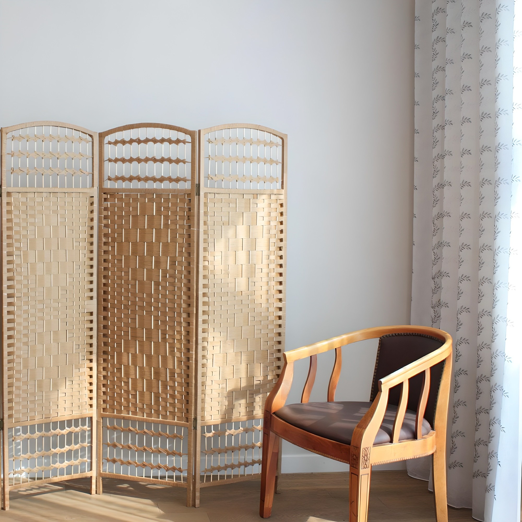 리빙엔터 단연결 자유롭게 가능 인테리어파티션 라탄파티션 칸막이 가리개 가림막 파티션 이동식파티션 식당가리개 가벽 병풍 업소용 사무용, 3단중형120x150cm브라운 49,900원