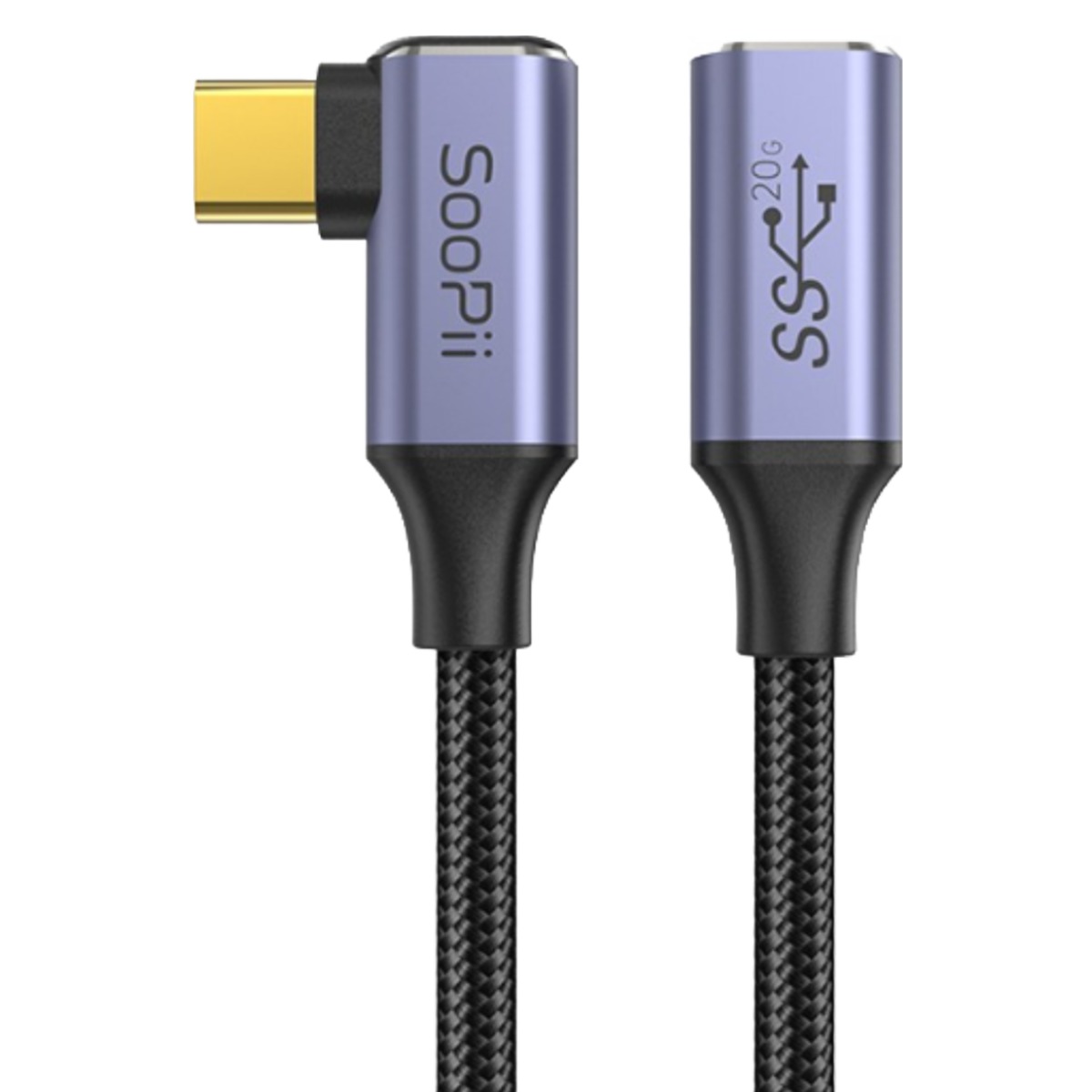 수피 USB3.2 Gen2x2 20Gbps C타입 꺾임 직각 ㄱ자 초고속 연장케이블 S48E, 1m, 1개 9,900원